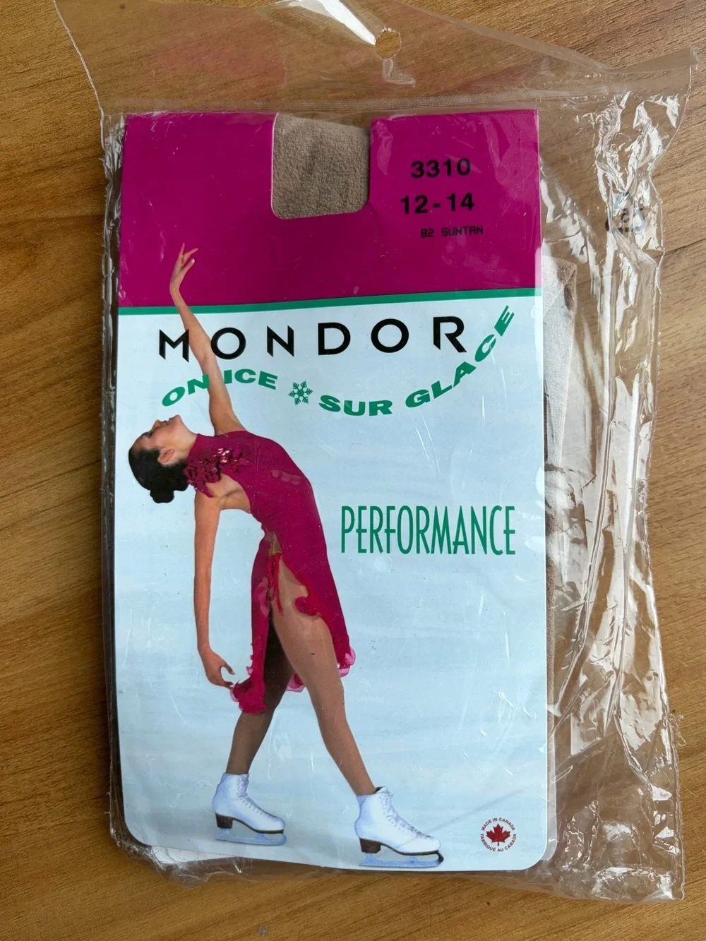 Mondor Performance Figure Skating Tights 12-14 Suntan 40 Denier NIP